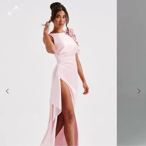 BABYBOO FASHION PINK SATIN MAXI DRESS